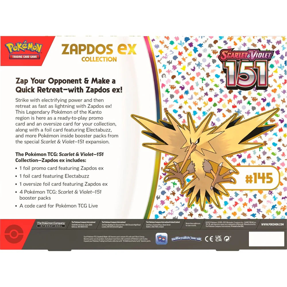מארז פוקימון קולקשן 151 זאפדוס | Pokemon TCG 151 Zapdos EX Collection