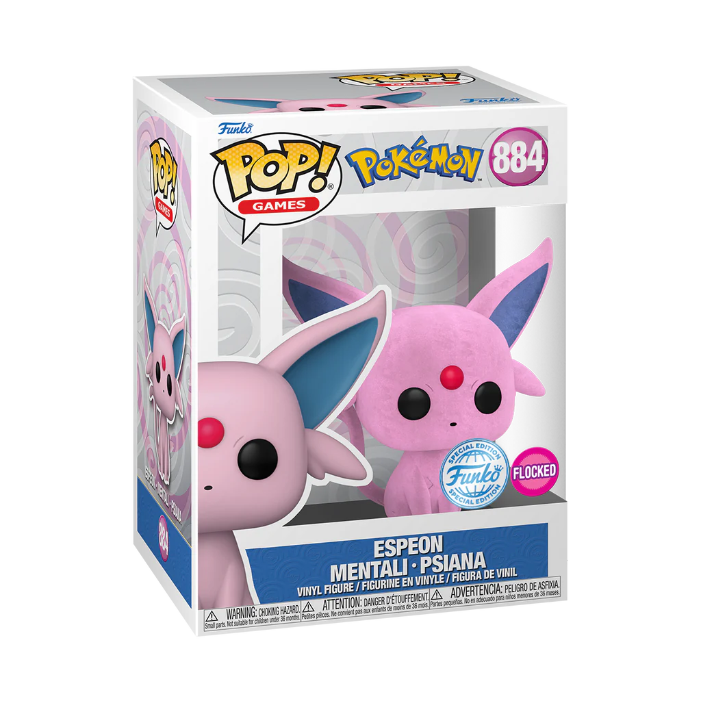 פופ פוקימון אקסקלוסיבי פרוותי: אספיון | Funko Pop! Games: Pokemon - Espeon Flocked (Amazon Exclusive)