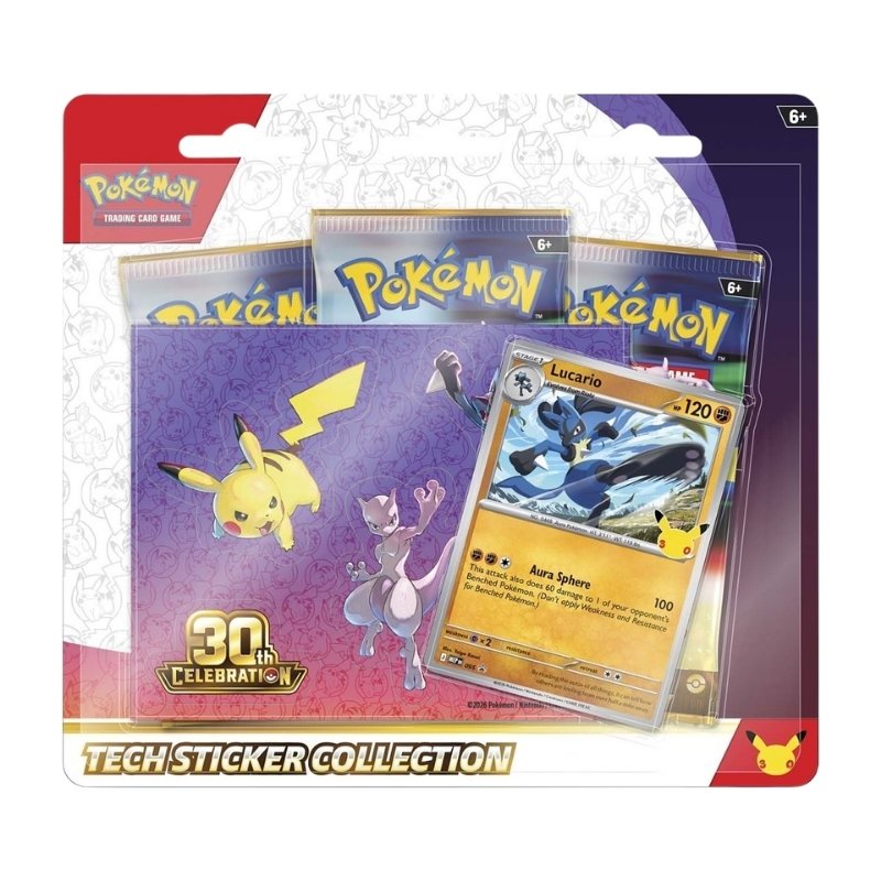 פוקימון מארז בליסטר מדבקות וחבילות קלפים | Pokémon TCG: 30th Celebration Tech Sticker Collection