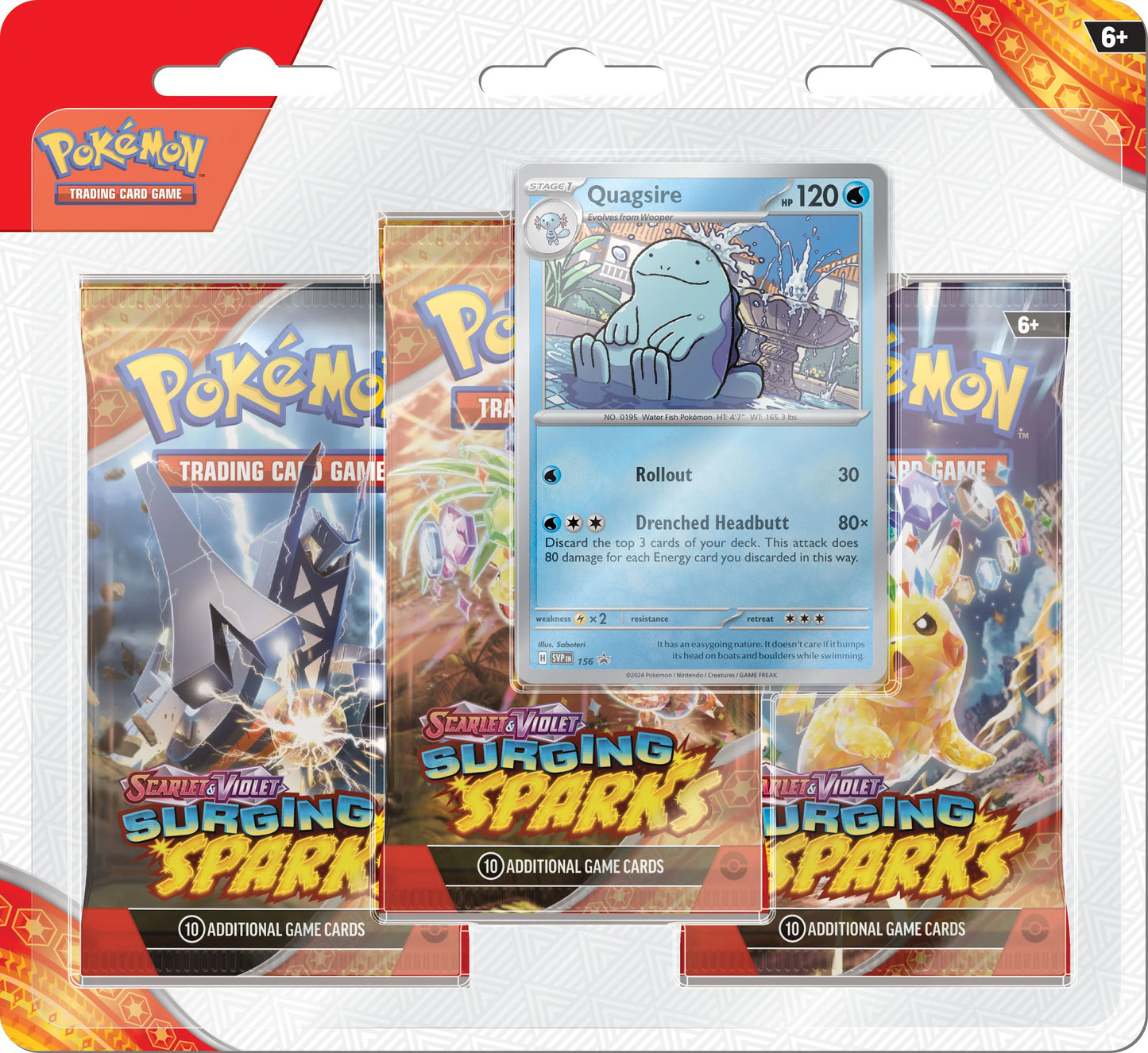 Three Pack Blister Pokemon: Surging Sparks | בליסטר 3 חבילות קלפי פוקימון סרג'ינג ספארקס