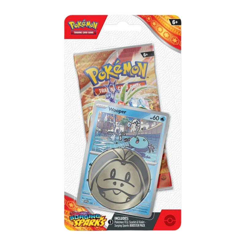בליסטר חבילת קלפי פוקימון סרג'ינג ספארקס מטבע ופרומו 